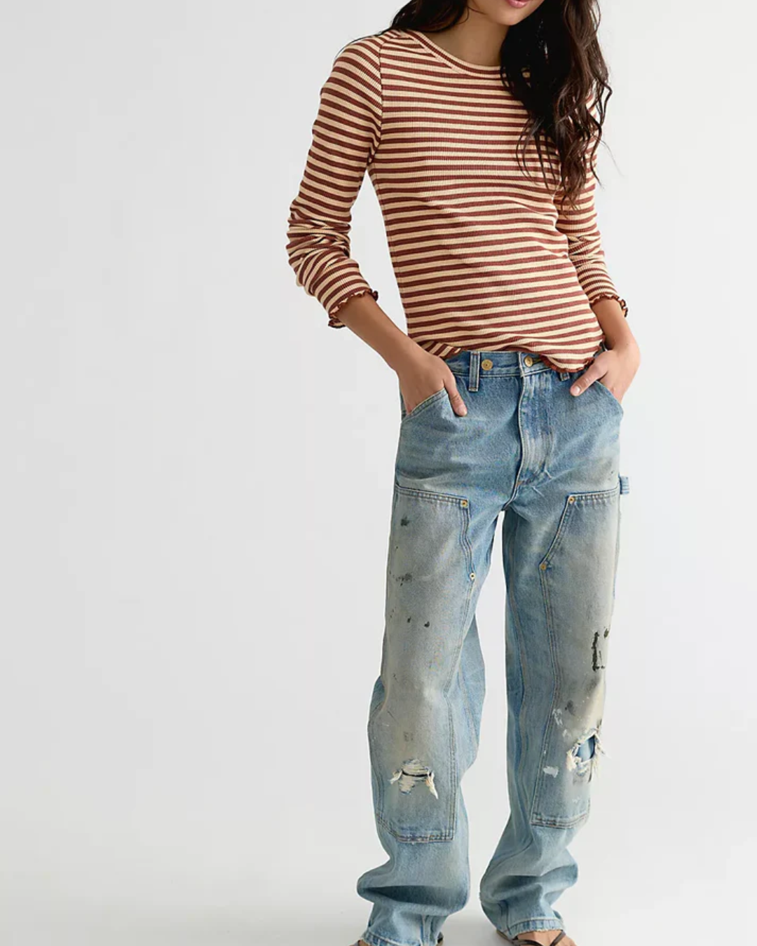L/S TEE | EASY DOES IT STRIPED-Top-FREE PEOPLE-Coriander