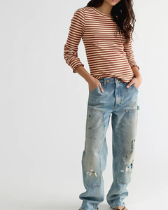 L/S TEE | EASY DOES IT STRIPED-Top-FREE PEOPLE-Coriander
