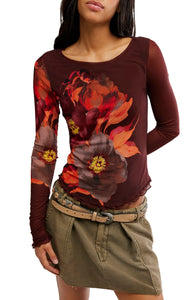 L/S TEE | LILLY PRINTED-Top-FREE PEOPLE-Coriander