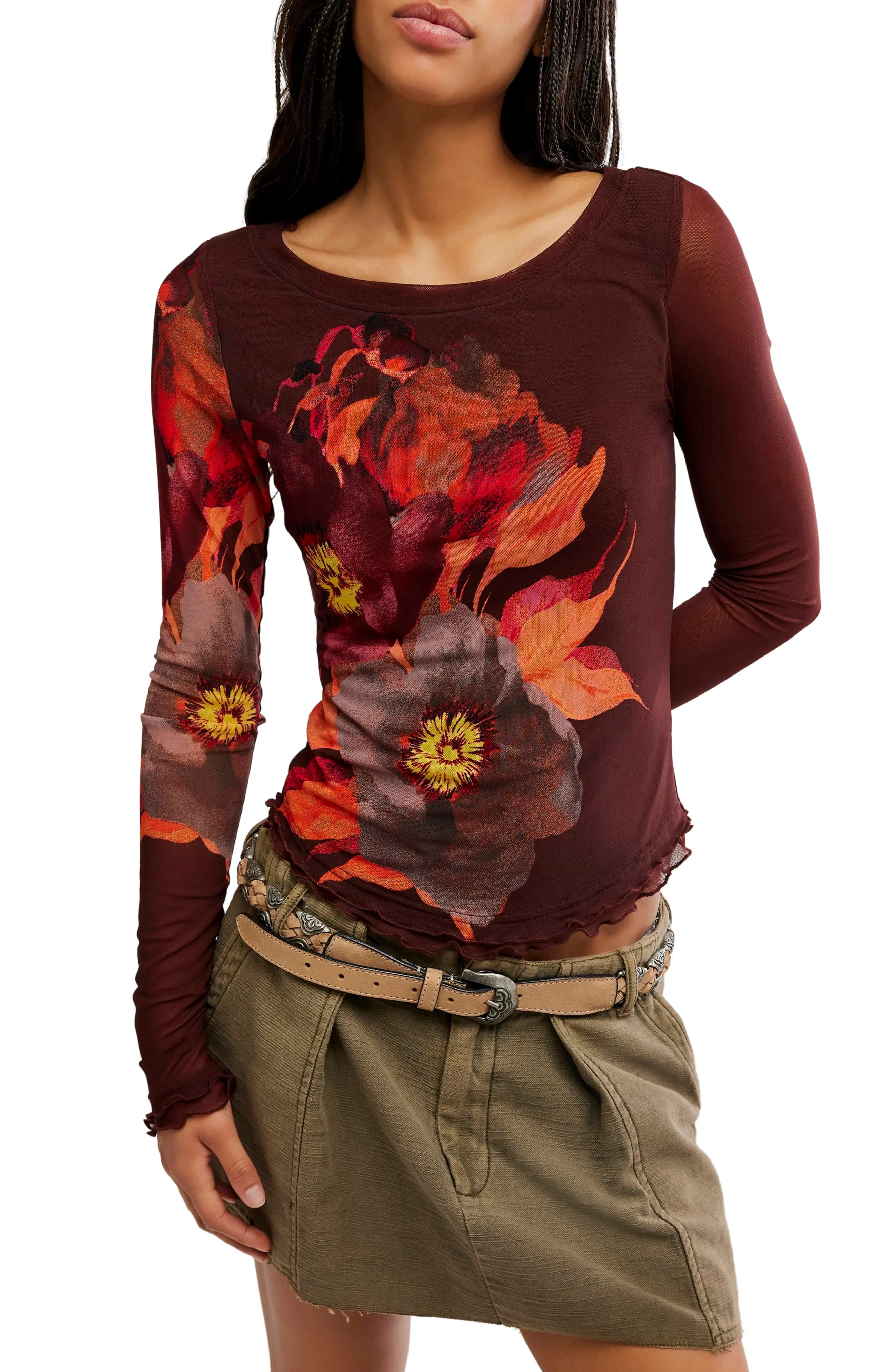 L/S TEE | LILLY PRINTED-Top-FREE PEOPLE-Coriander