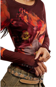 L/S TEE | LILLY PRINTED-Top-FREE PEOPLE-Coriander