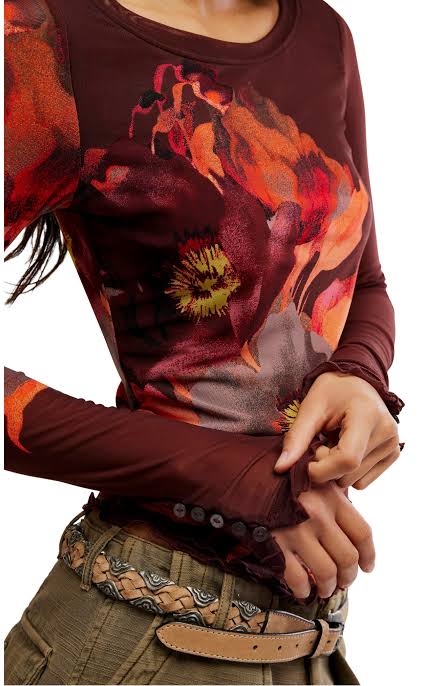 L/S TEE | LILLY PRINTED-Top-FREE PEOPLE-Coriander