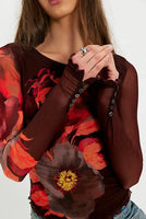 L/S TEE | LILLY PRINTED-Top-FREE PEOPLE-XSMALL-COCOA COMBO-Coriander