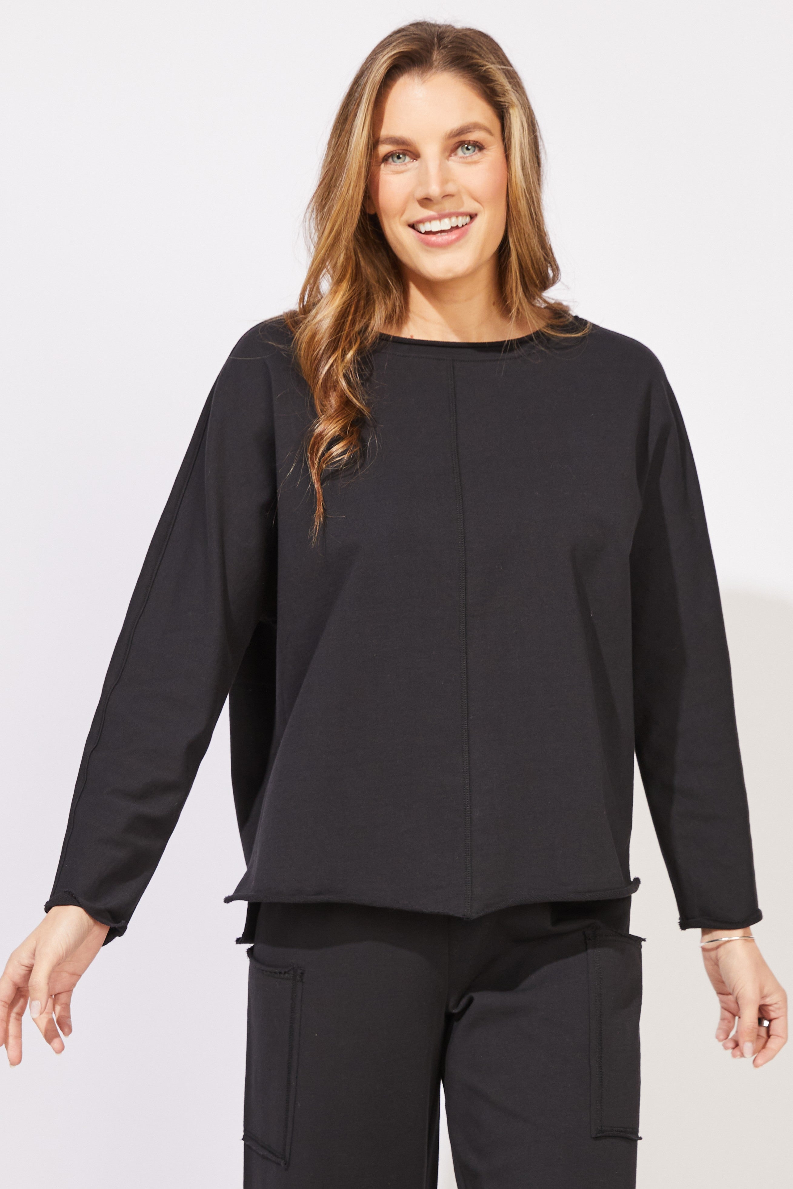 L/S TOP | RELAXED ROLL NECK-Tops-ESCAPE-Coriander