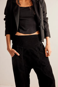 LUNAN CROP HAREM-Bottoms-FREE PEOPLE-XSMALL-BLACK-Coriander