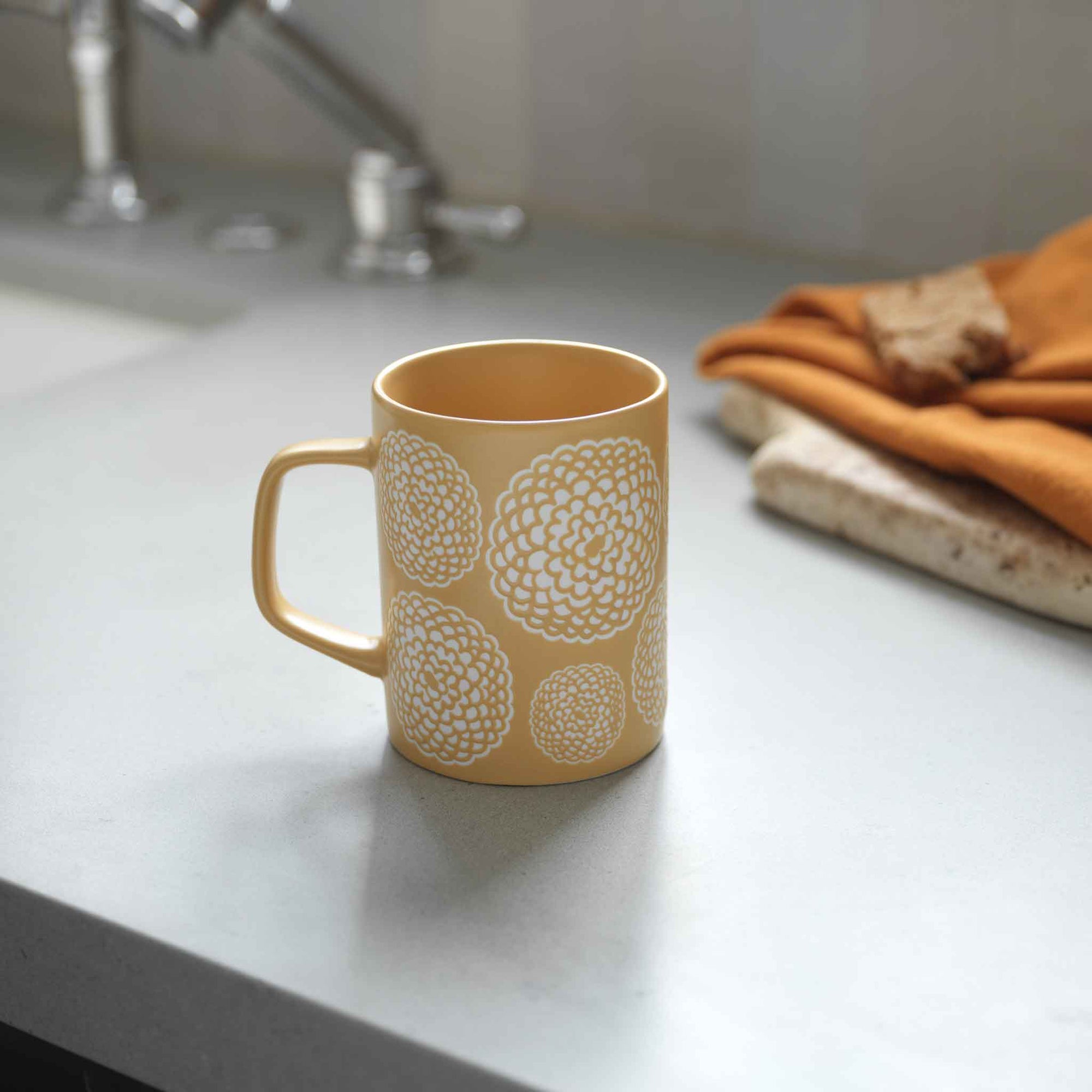 MARIGOLD EMBOSSED MUG-Mug-LIVING GOODS BY ORE-Coriander