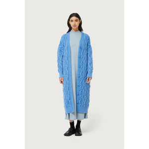 MAXI CABLE KNIT CARDI-Jackets & Sweaters-COMPANIA FANTASTICA-ONE-Blue-Coriander