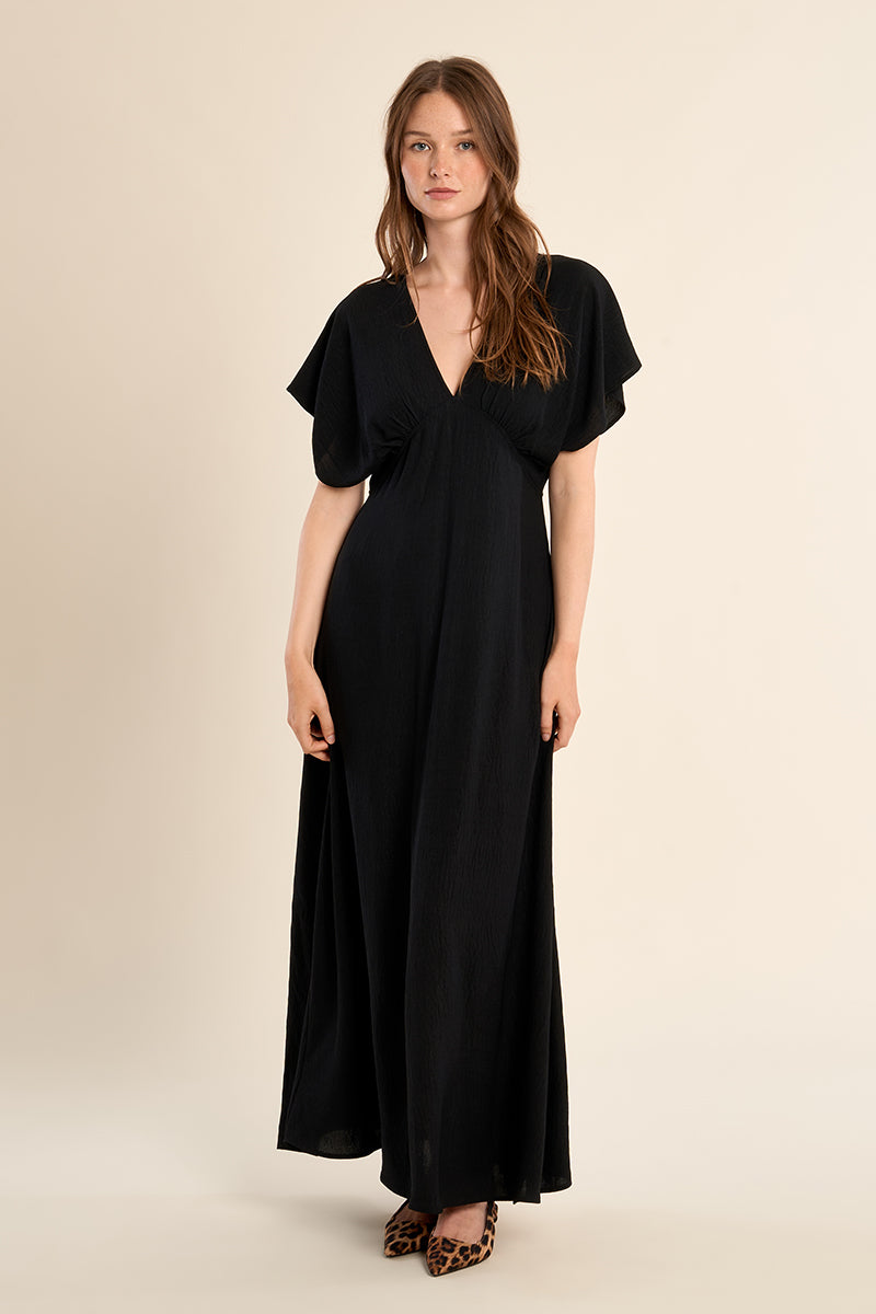 MAXI DRESS | BATWING: BLACK-Dress-MOLLY BRACKEN-SMALL-BLACK-Coriander