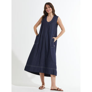 MAXI DRESS | DENIM-Dress-ZAKET & PLOVER-Coriander