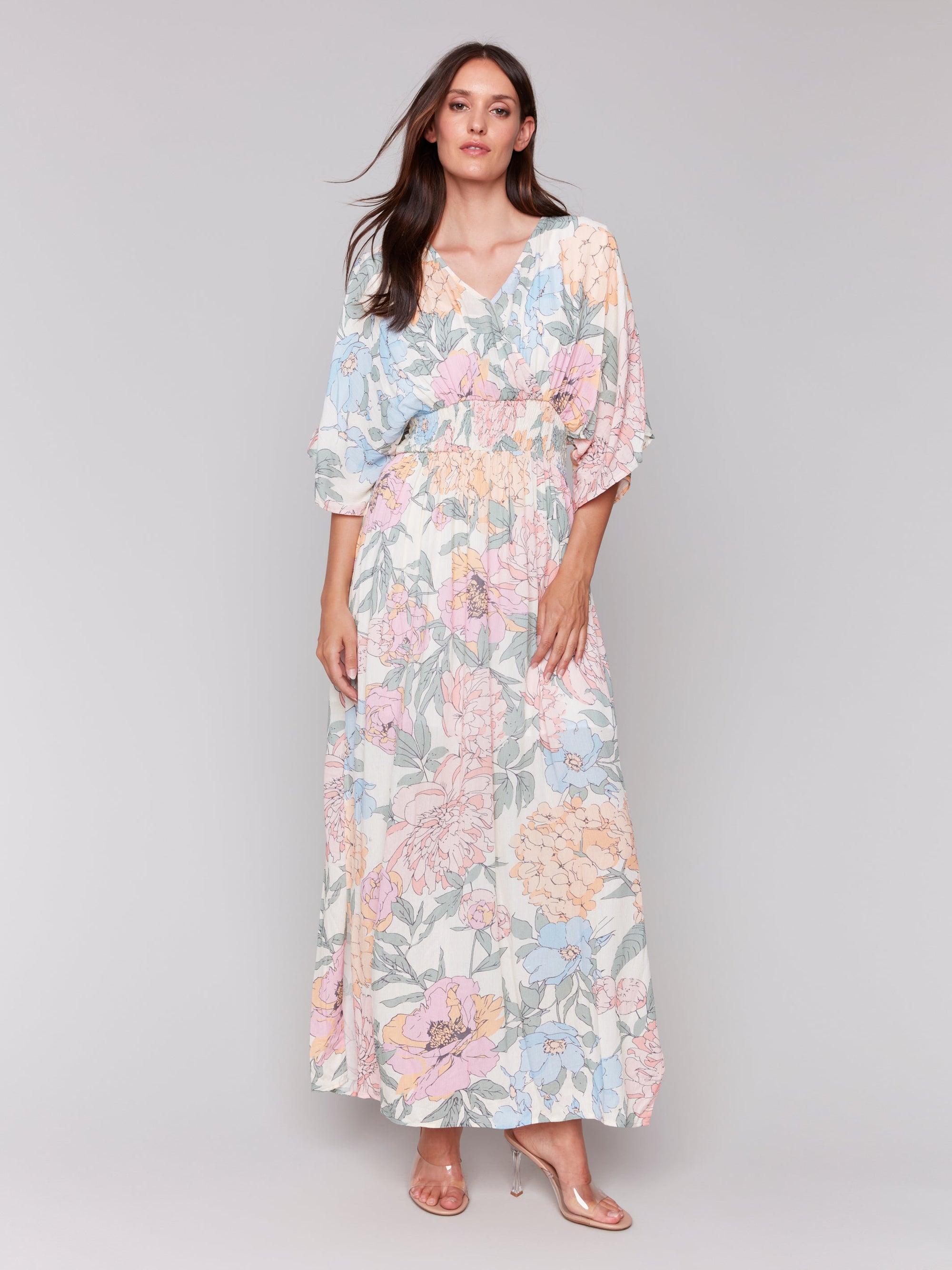 MAXI DRESS | DOLMAN SHORT SLEEVE-Dress-CHARLIE B-XSMALL-DAHLIA-Coriander