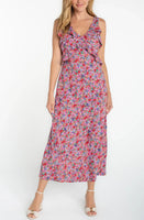 MAXI DRESS | SLEEVELESS RUFFLE FRONT-Dress-LIVERPOOL-XSMALL-PINK MULTI-Coriander