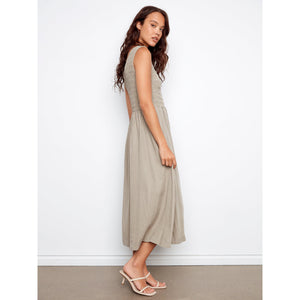 MAXI DRESS | SMOCKED BODICE TENCEL-Dress-CHARLIE B-Coriander