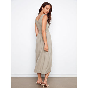 MAXI DRESS | SMOCKED BODICE TENCEL-Dress-CHARLIE B-Coriander