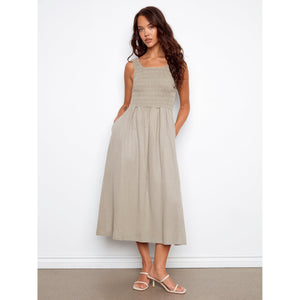MAXI DRESS | SMOCKED BODICE TENCEL-Dress-CHARLIE B-XSMALL-SAGE-Coriander