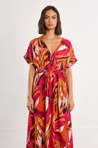 MAXI DRESS | WRAP MARQUISE-Dress-MOLLY BRACKEN-SMALL-MULTICO MARQUISE-Coriander