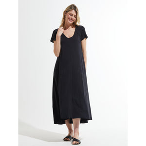 MAXI V DRESS-Dress-ZAKET & PLOVER-SMALL-BLACK-Coriander