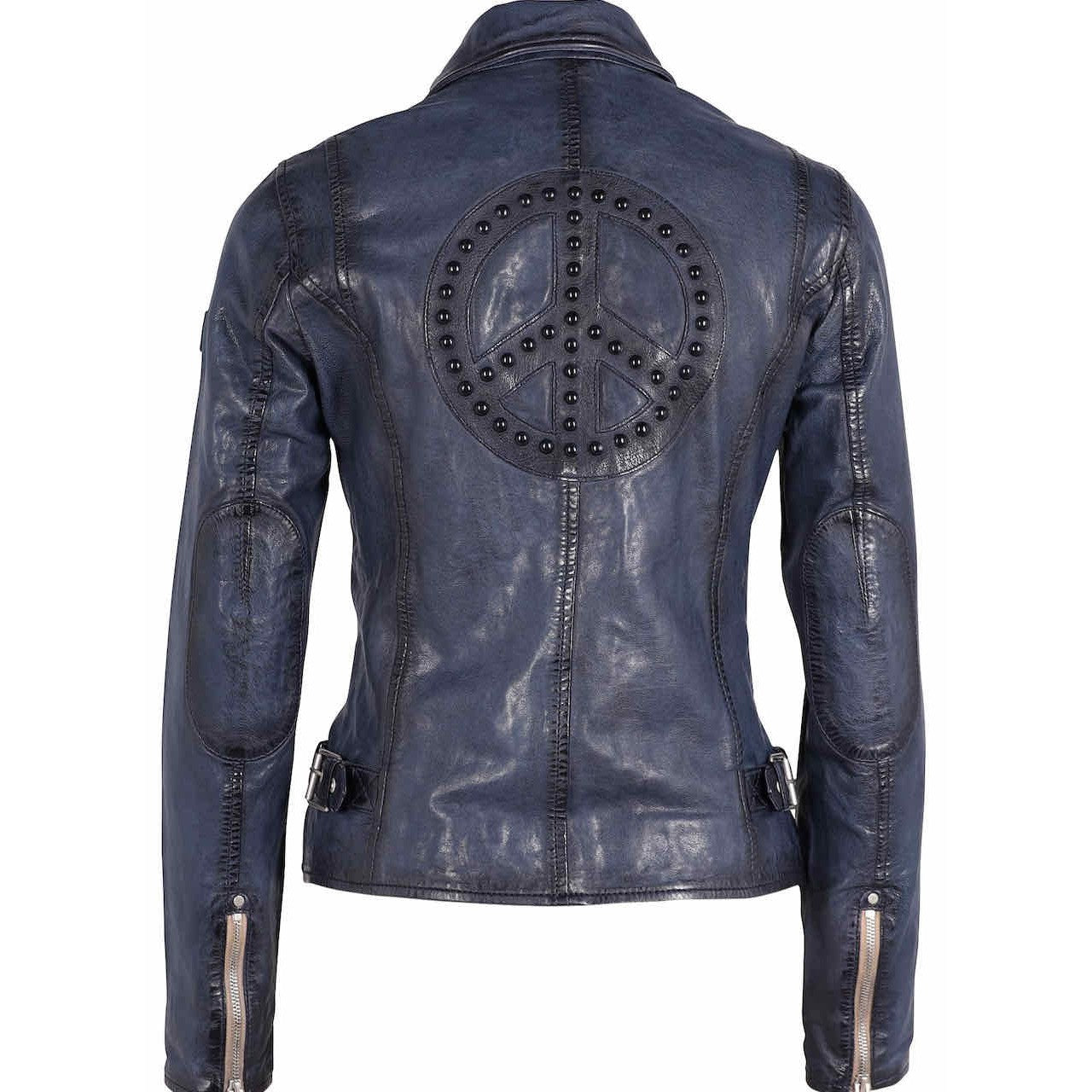 MAYSIE PEACE SIGN MOTO JACKET-Jackets & Sweaters-MAURITIUS-Coriander