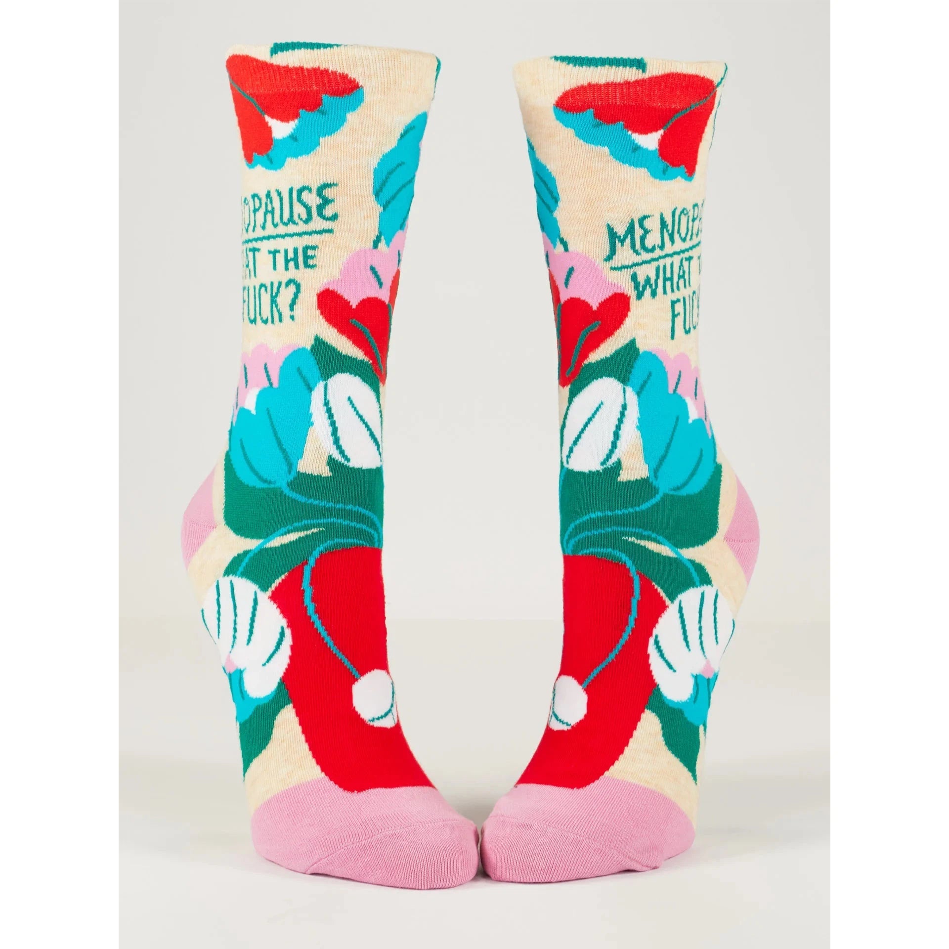 MENOPAUSE, WTF? CREW SOCKS-Socks-BLUE Q-Coriander