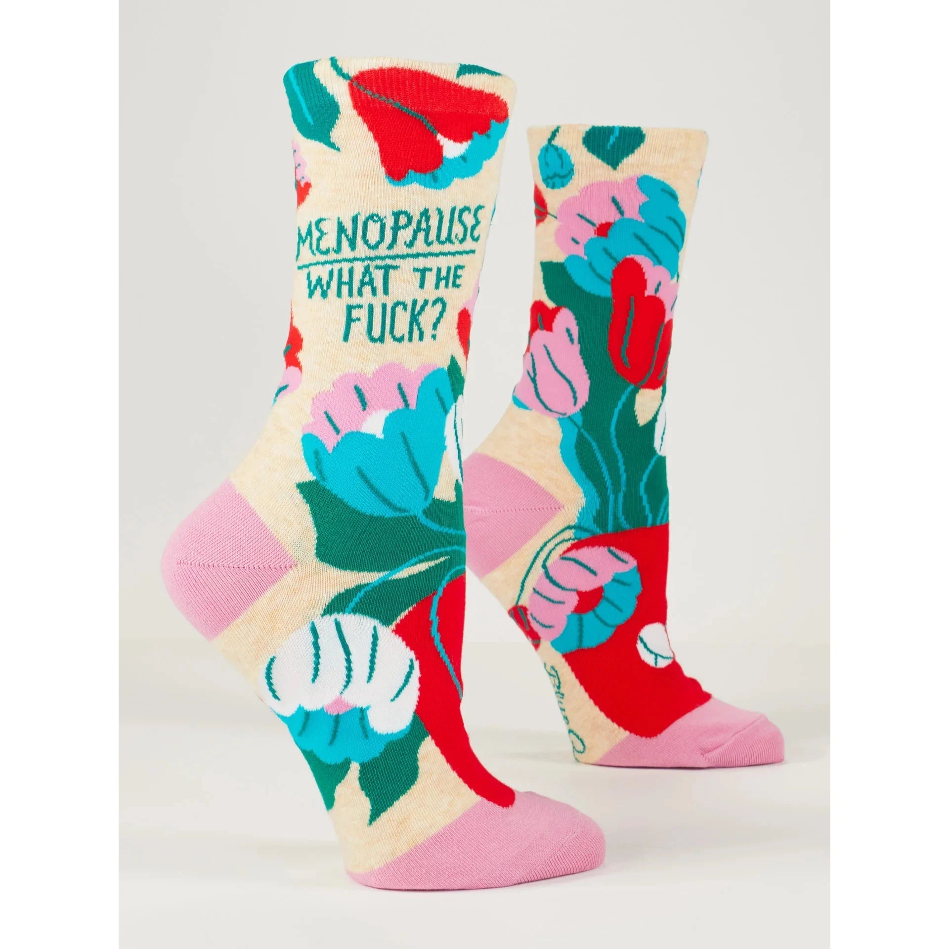 MENOPAUSE, WTF? CREW SOCKS-Socks & Footwear-BLUE Q-Coriander