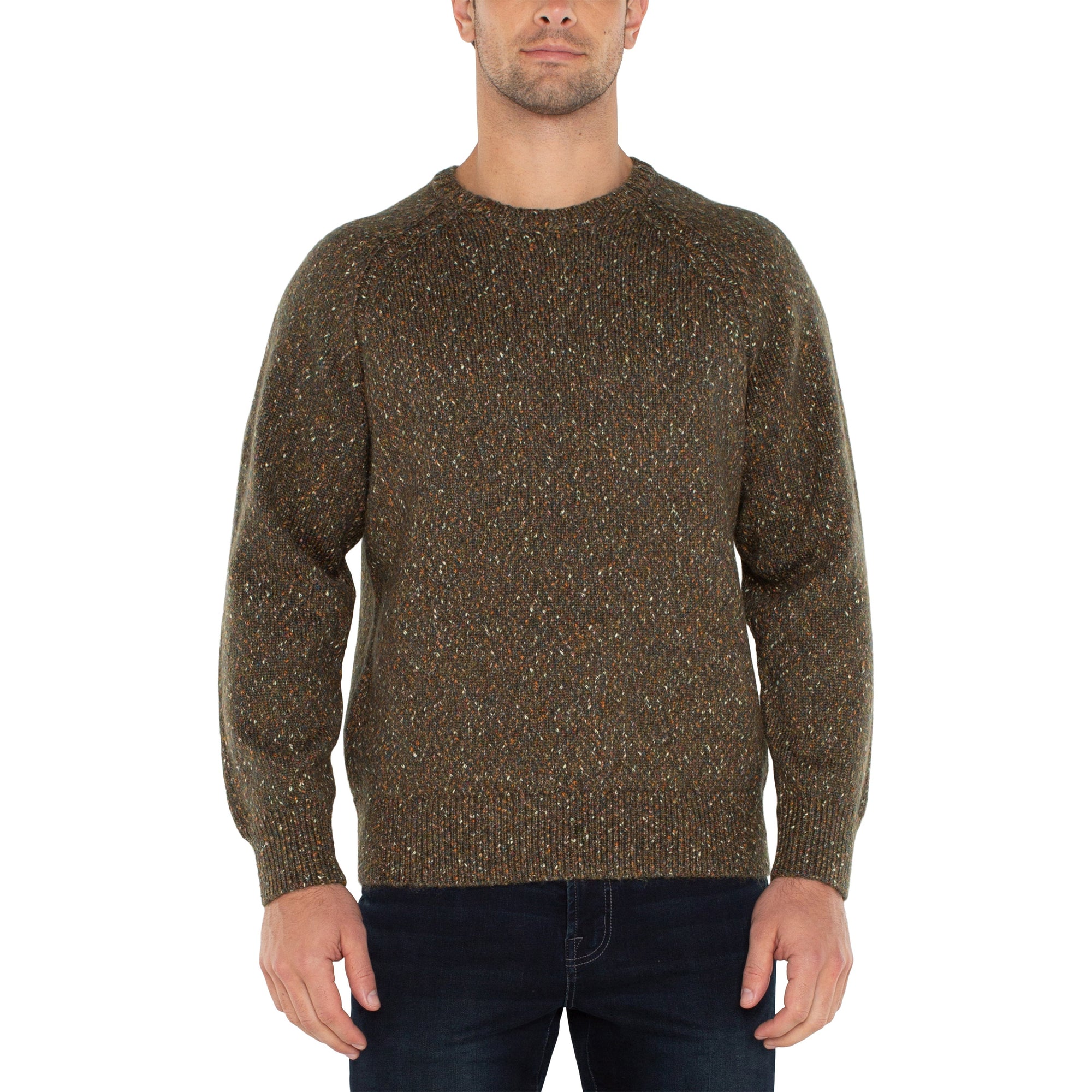 MEN'S CREW NECK SWEATER-Sweaters & Jackets-LIVERPOOL-Coriander