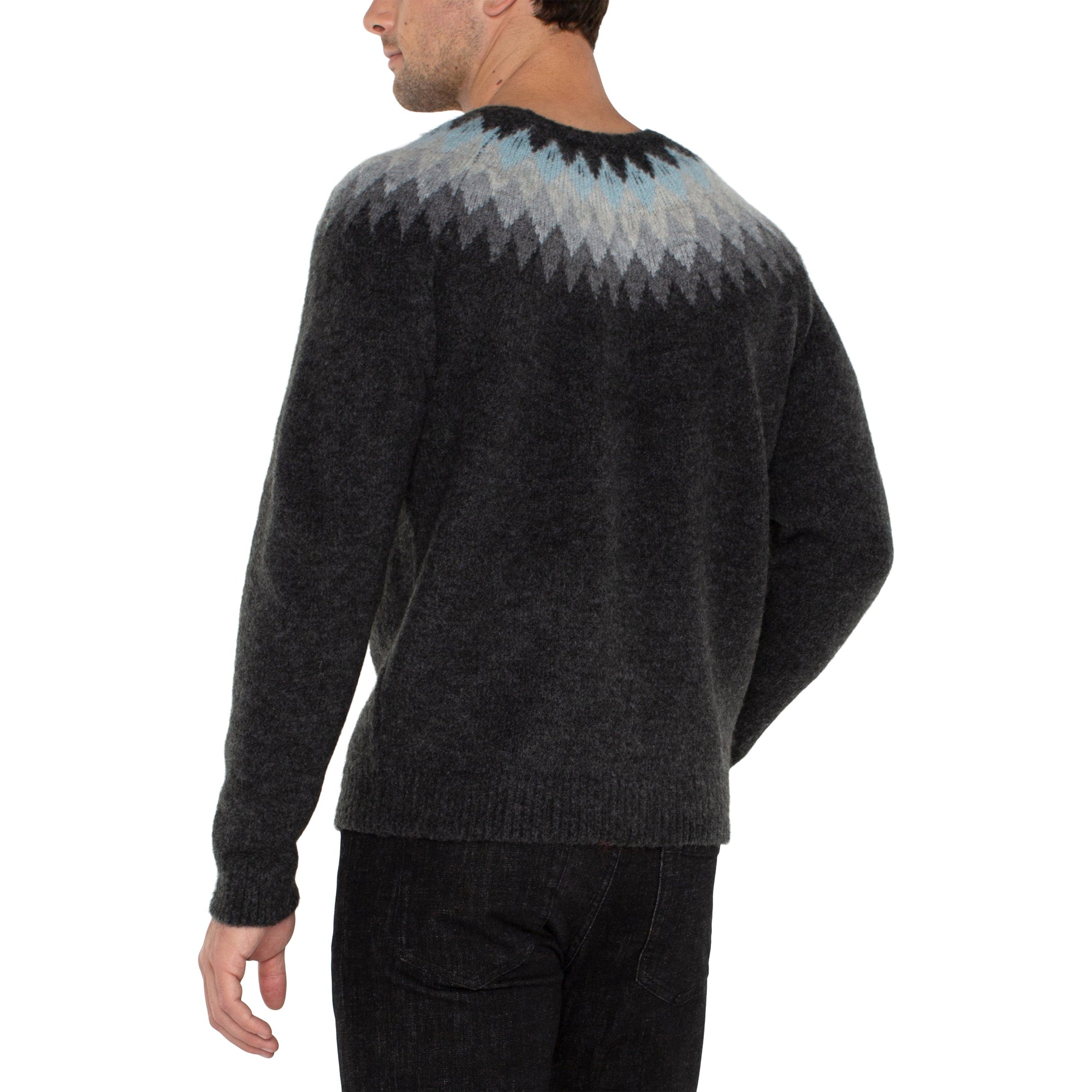 MEN'S DIAMOND CREW NECK-Sweaters & Jackets-LIVERPOOL-MEDIUM-CHARCOAL GREY-Coriander