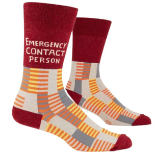 MEN'S EMERGENCY CONTACT SOCKS-Socks-BLUE Q-Coriander