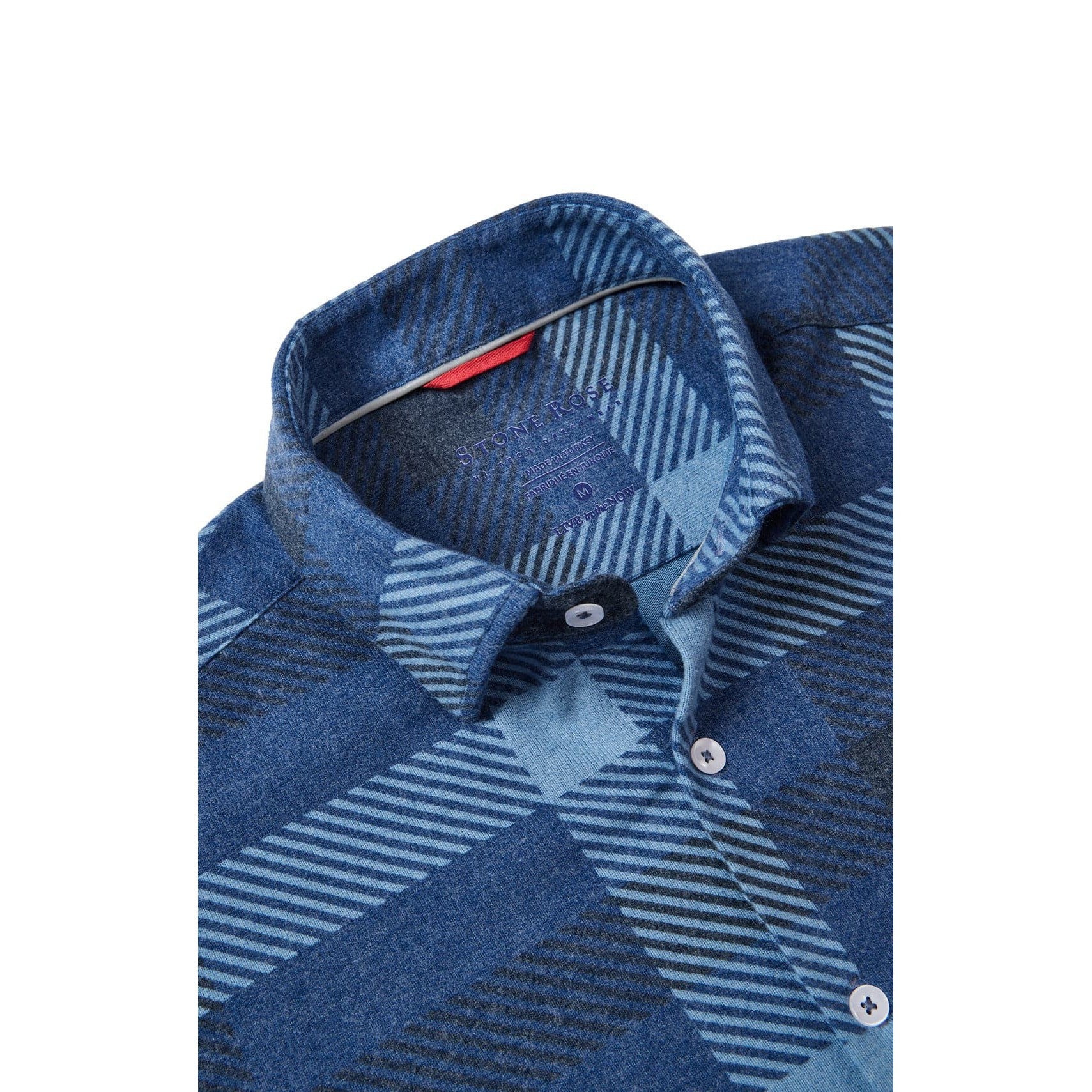 MEN'S JERSEY SHIRT | NAVY JUMBO PLAID-Shirts & Tops-STONE ROSE-Coriander