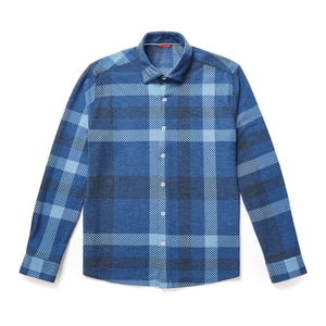 MEN'S JERSEY SHIRT | NAVY JUMBO PLAID-Shirts & Tops-STONE ROSE-Coriander