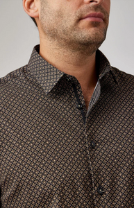MEN'S L/S SHIRT | CLOVER PRINT-Shirts & Tops-STONE ROSE-Coriander