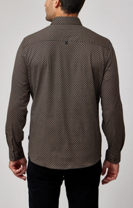 MEN'S L/S SHIRT | CLOVER PRINT-Shirts & Tops-STONE ROSE-Coriander