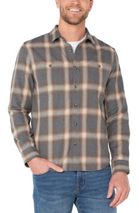 MEN'S L/S SHIRT | DOUBLE POCKET BUTTON UP-Shirts & Tops-LIVERPOOL-Coriander