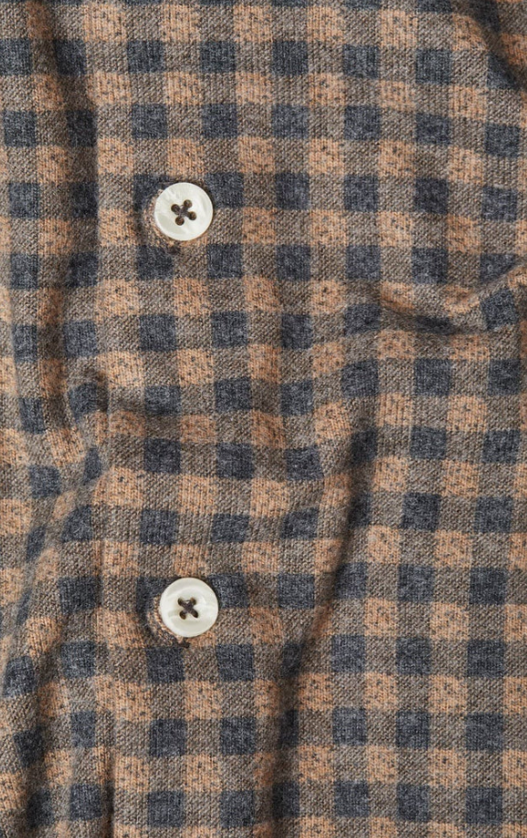MEN'S L/S SHIRT | GINGHAM-Shirts & Tops-STONE ROSE-MEDIUM-Brown-Coriander