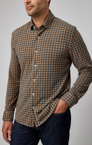 MEN'S L/S SHIRT | GINGHAM-Shirts & Tops-STONE ROSE-Coriander