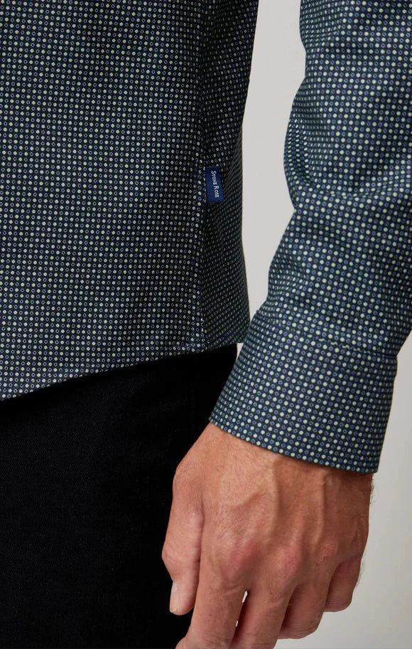 MEN'S L/S SHIRT | MICRO ACCENT DOT PRINT-Shirts & Tops-STONE ROSE-Coriander