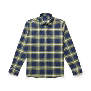 MEN'S L/S SHIRT | OLIVE GREEN PLAID-Shirts & Tops-STONE ROSE-Coriander