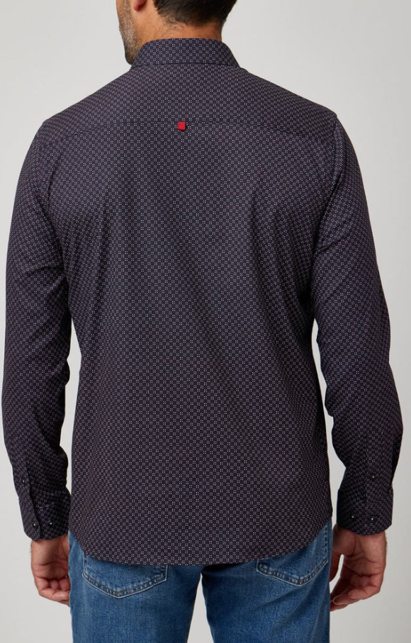 MEN'S L/S SHIRT | PRINTED DIAMOND-Shirts & Tops-STONE ROSE-Coriander