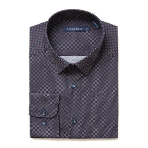 MEN'S L/S SHIRT | PRINTED DIAMOND-Shirts & Tops-STONE ROSE-Coriander