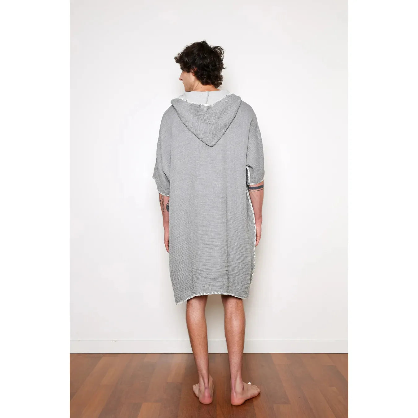 MEN'S MUSLIN PONCHO | THE COCOON-Sweaters & Jackets-TOFINO TOWEL-Coriander