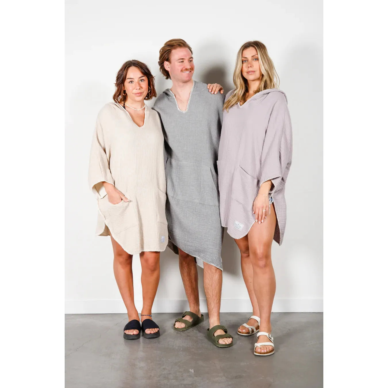 MEN'S MUSLIN PONCHO | THE COCOON-Sweaters & Jackets-TOFINO TOWEL-Coriander
