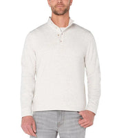 MEN'S PULLOVER | MOCK NECK BUTTON PLACKET-Shirts & Tops-LIVERPOOL-MEDIUM-IVORY GREY MULTI-Coriander