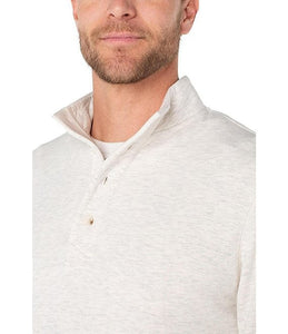 MEN'S PULLOVER | MOCK NECK BUTTON PLACKET-Shirts & Tops-LIVERPOOL-Coriander