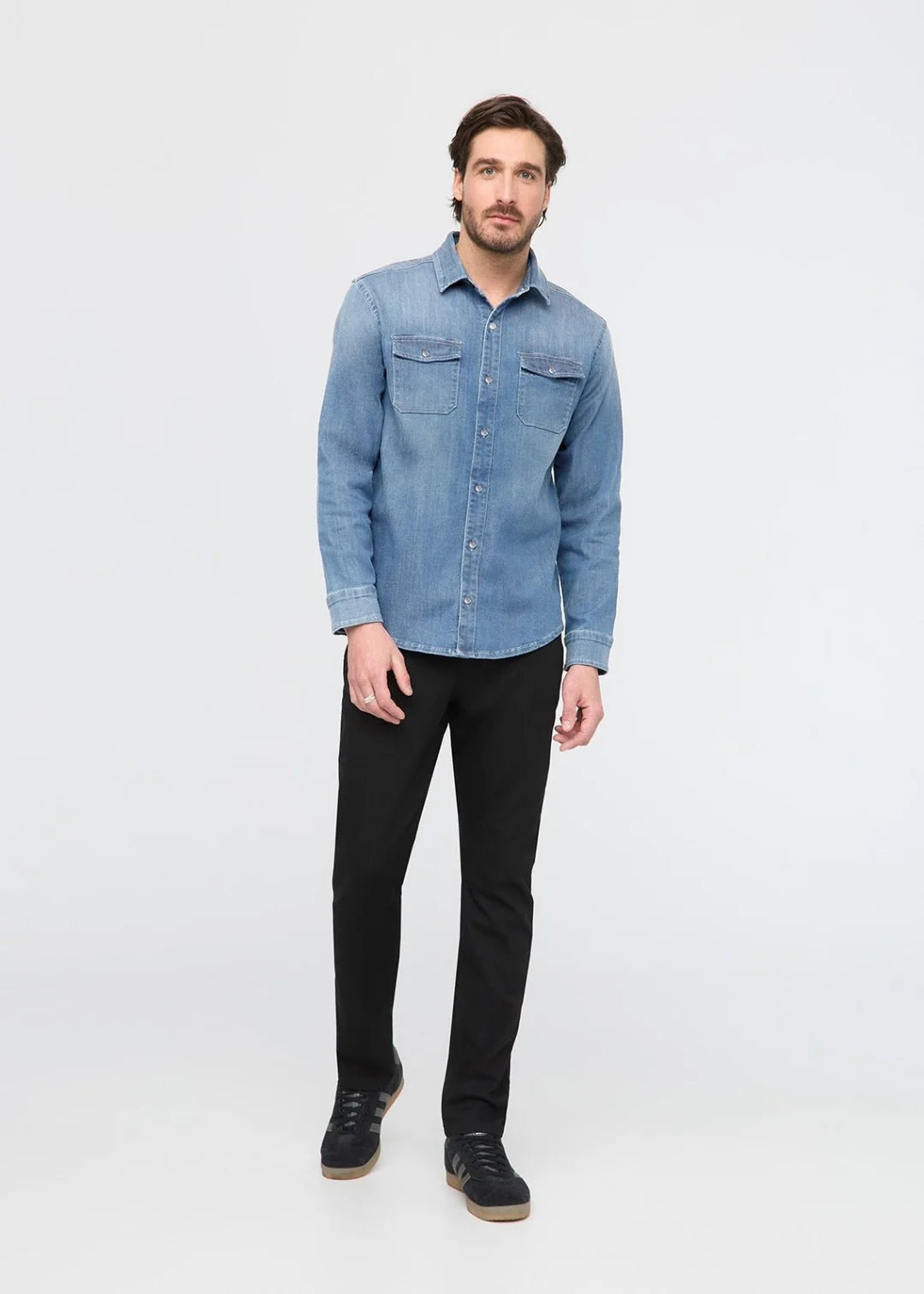 MEN'S SHIRT | PERFORMANCE DENIM LITE TWO POCKET-Shirts & Tops-DUER-Coriander