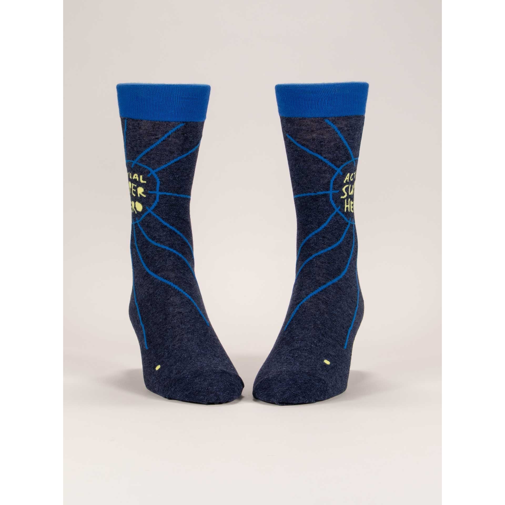 MEN'S SOCKS | ACTUAL SUPERHERO-Socks & Footwear-BLUE Q-Coriander