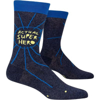 MEN'S SOCKS | ACTUAL SUPERHERO-Socks & Footwear-BLUE Q-Coriander