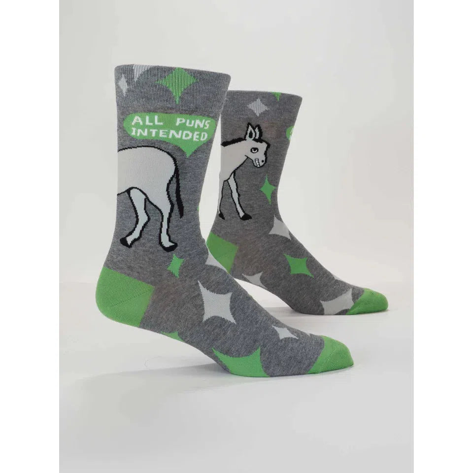 MEN'S SOCKS | ALL PUNS INTENDED-Socks-BLUE Q-Coriander