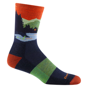 MEN'S SOCKS | CLOSE ENCOUNTERS MICRO CREW-Socks & Footwear-DARN TOUGH-MEDIUM-ECLIPSE-Coriander