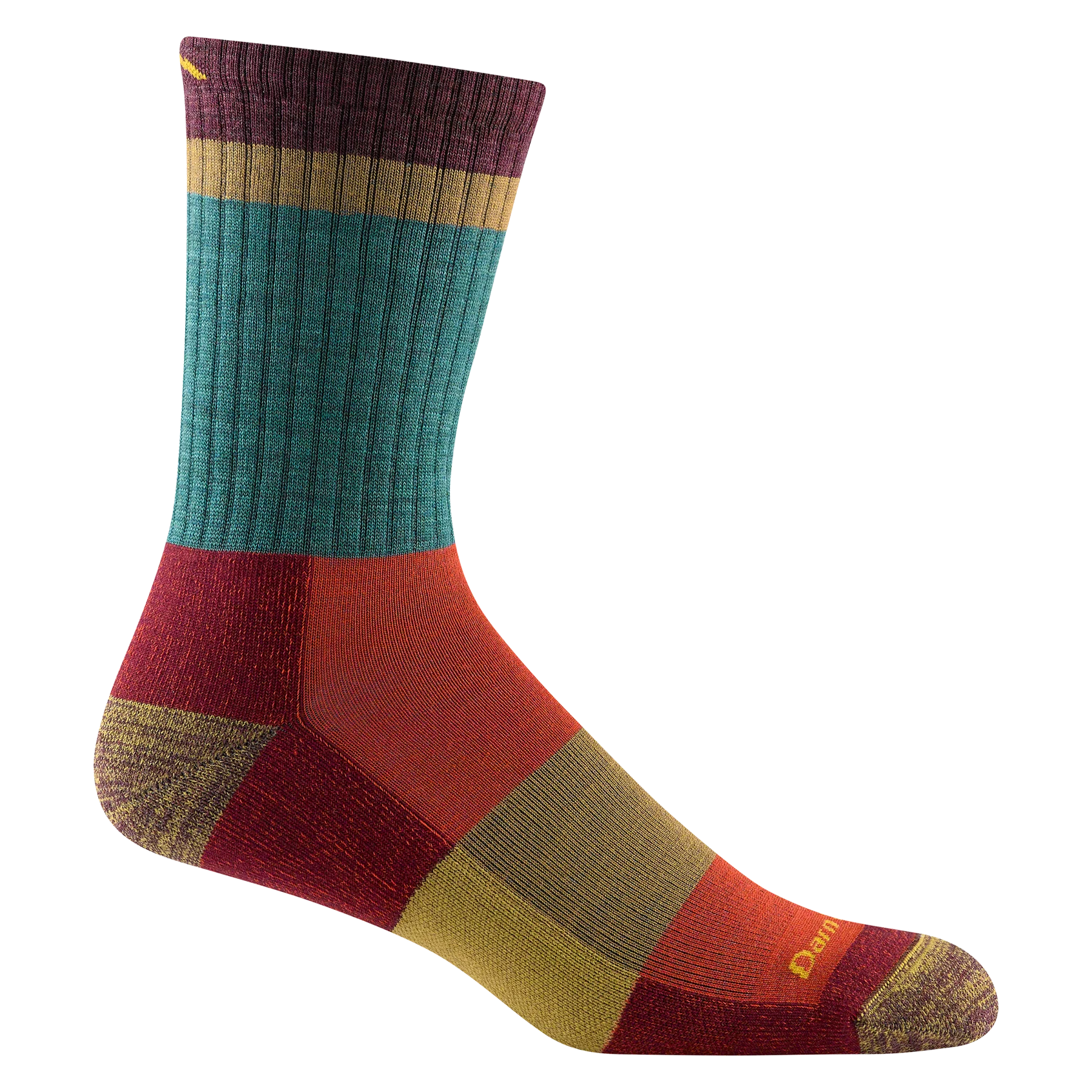 MEN'S SOCKS | HEADY STRIPE MICRO CREW-Socks & Footwear-DARN TOUGH-LARGE-TEAL-Coriander