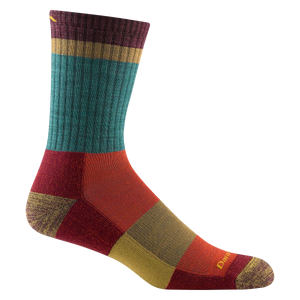 MEN'S SOCKS | HEADY STRIPE MICRO CREW-Socks & Footwear-DARN TOUGH-LARGE-TEAL-Coriander