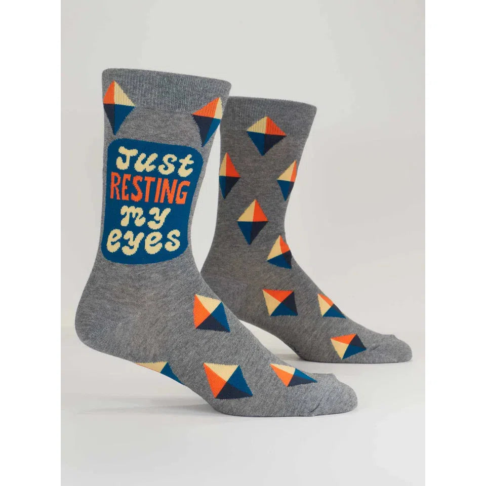 MEN'S SOCKS | RESTING MY EYES-Socks-BLUE Q-Coriander
