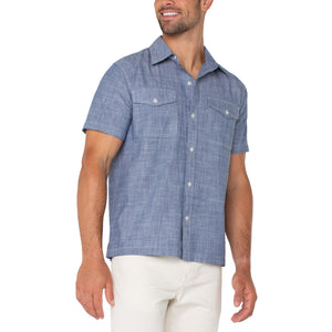 MEN'S S/S SHIRT | MENSFLAP POCKET BUTTON UP-Shirts & Tops-LIVERPOOL-Coriander